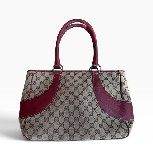 Gucci Monogram Burgundy Tote Bag