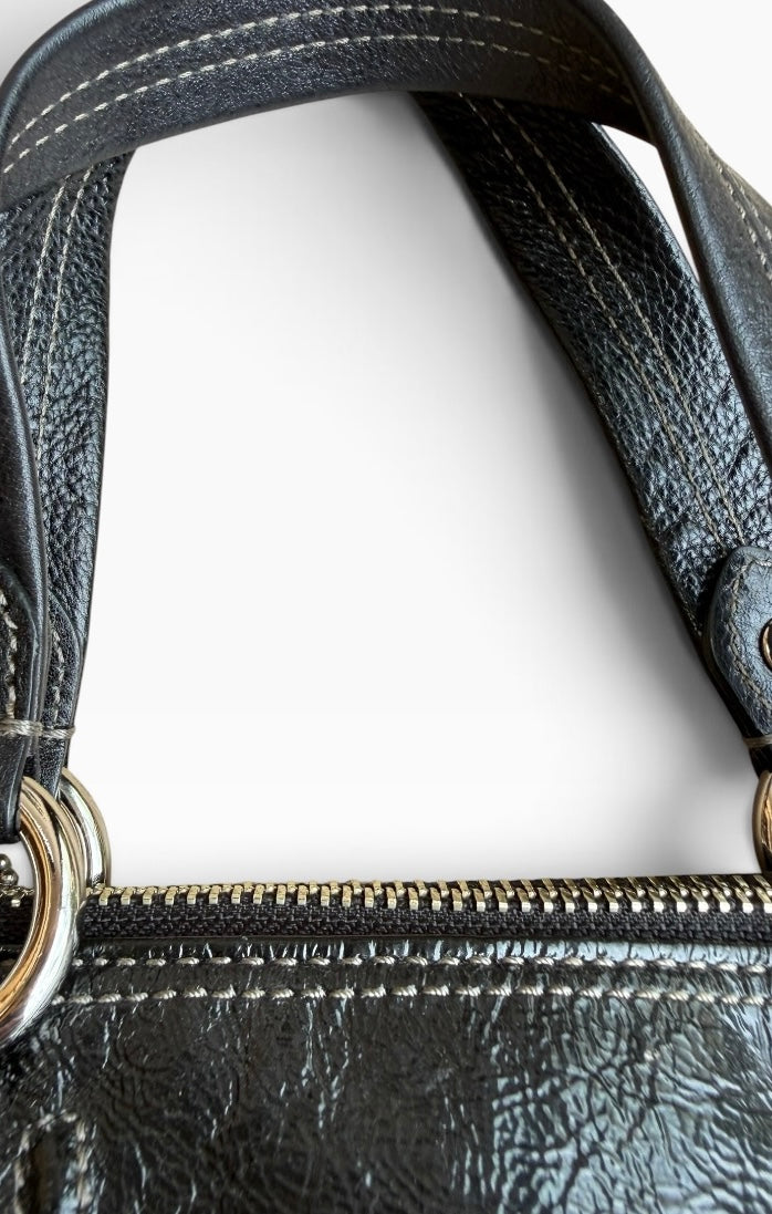 Coach Madison Op Art Claire Bag Black Signature Sateen 14335