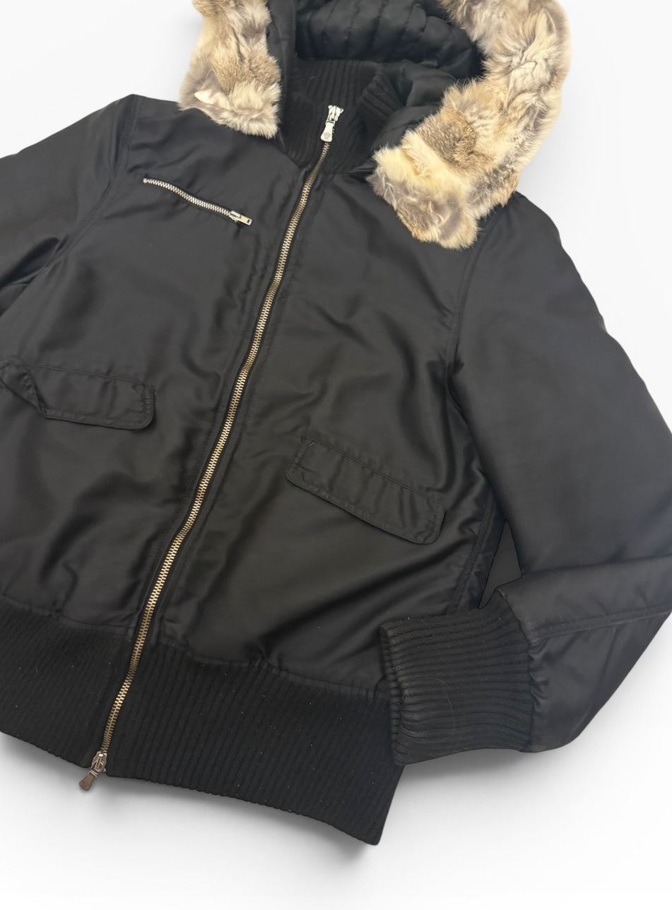 Versace Fur Hooded Puffer Coat