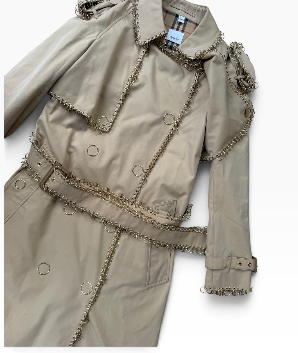 Burberry Chain-Embellished Trench Coat SS19
