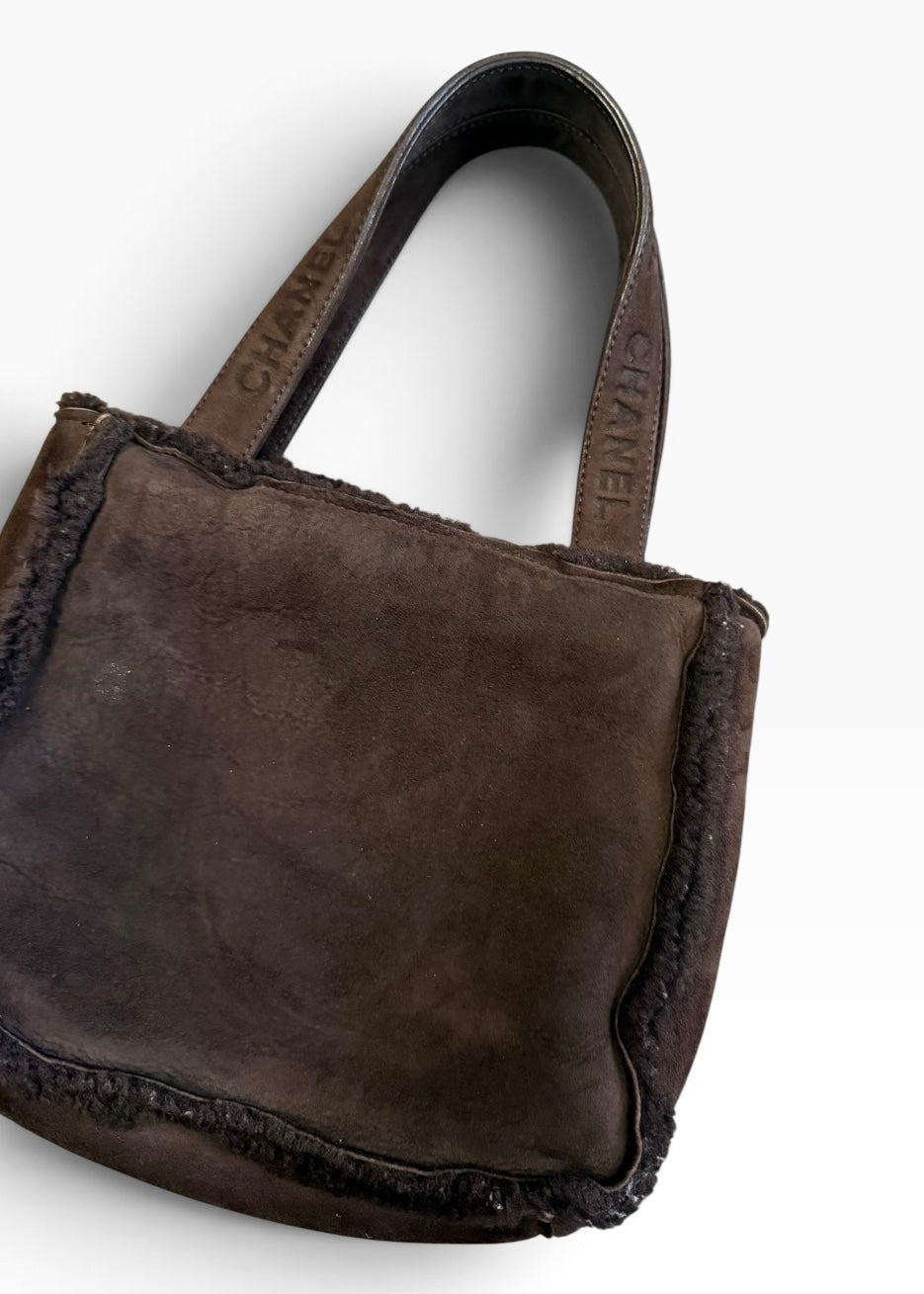 Chanel Mini Shearling Tote Bag