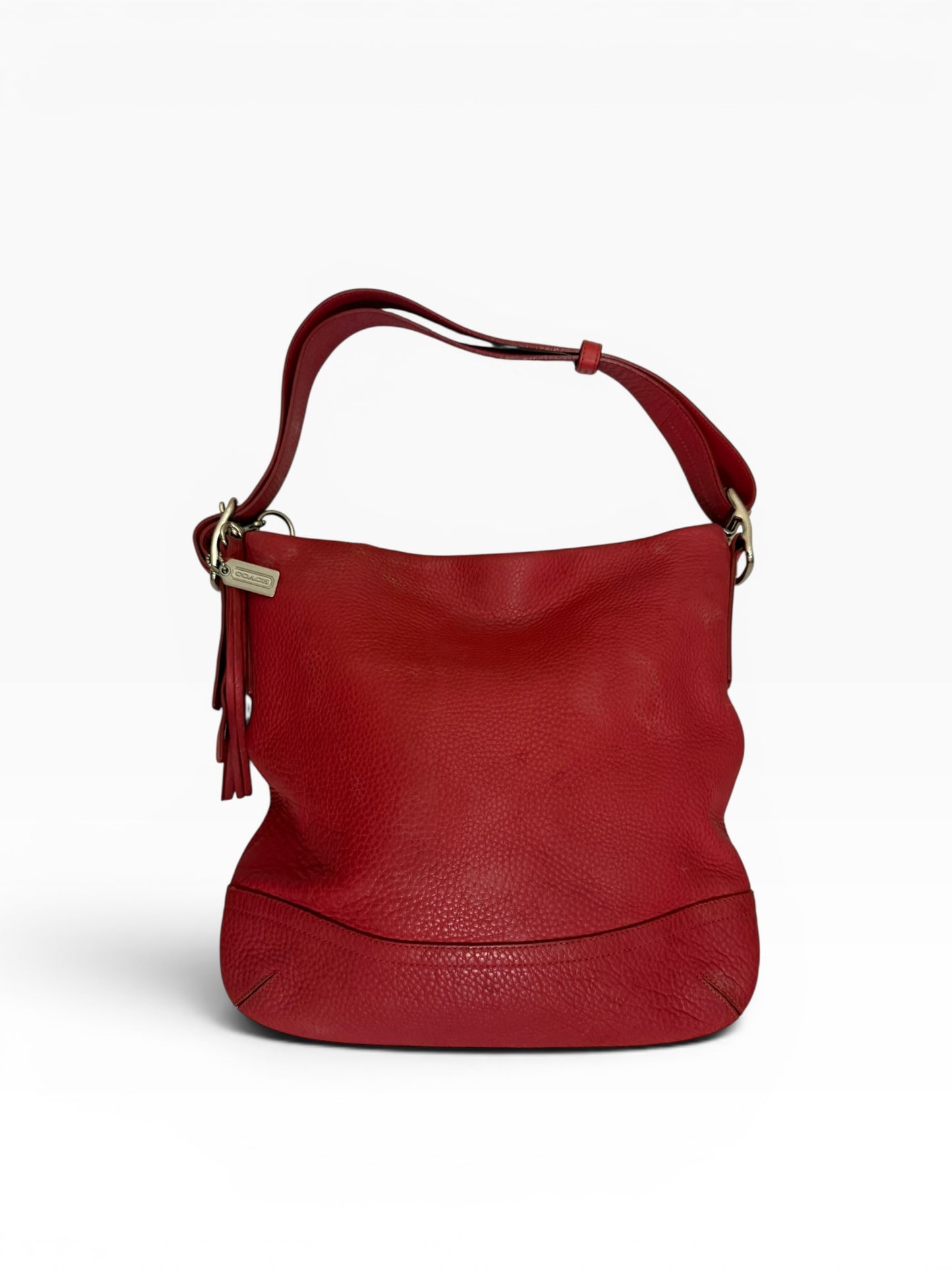 Coach Red Leather Hobo Shoulder Bag