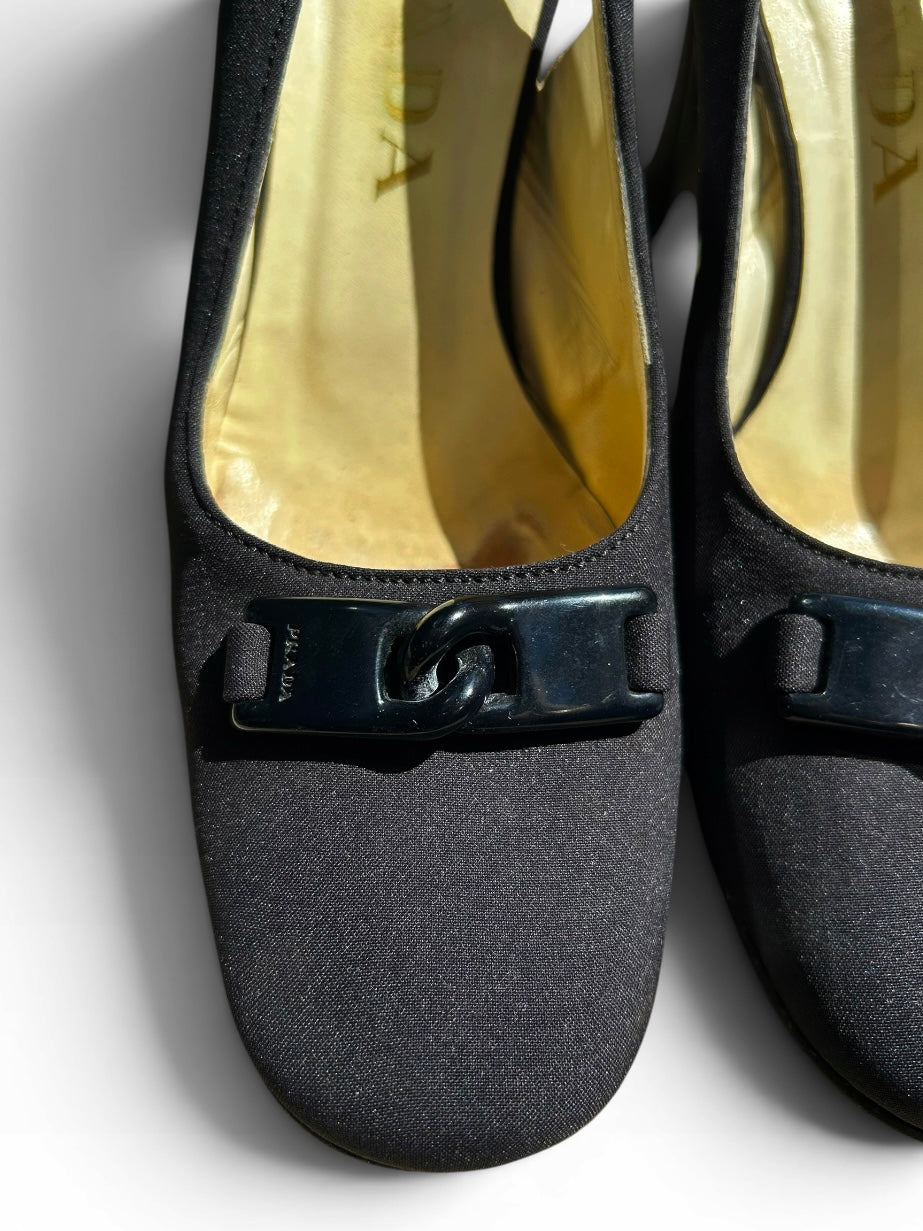 Prada Horsebit Slingback Heels