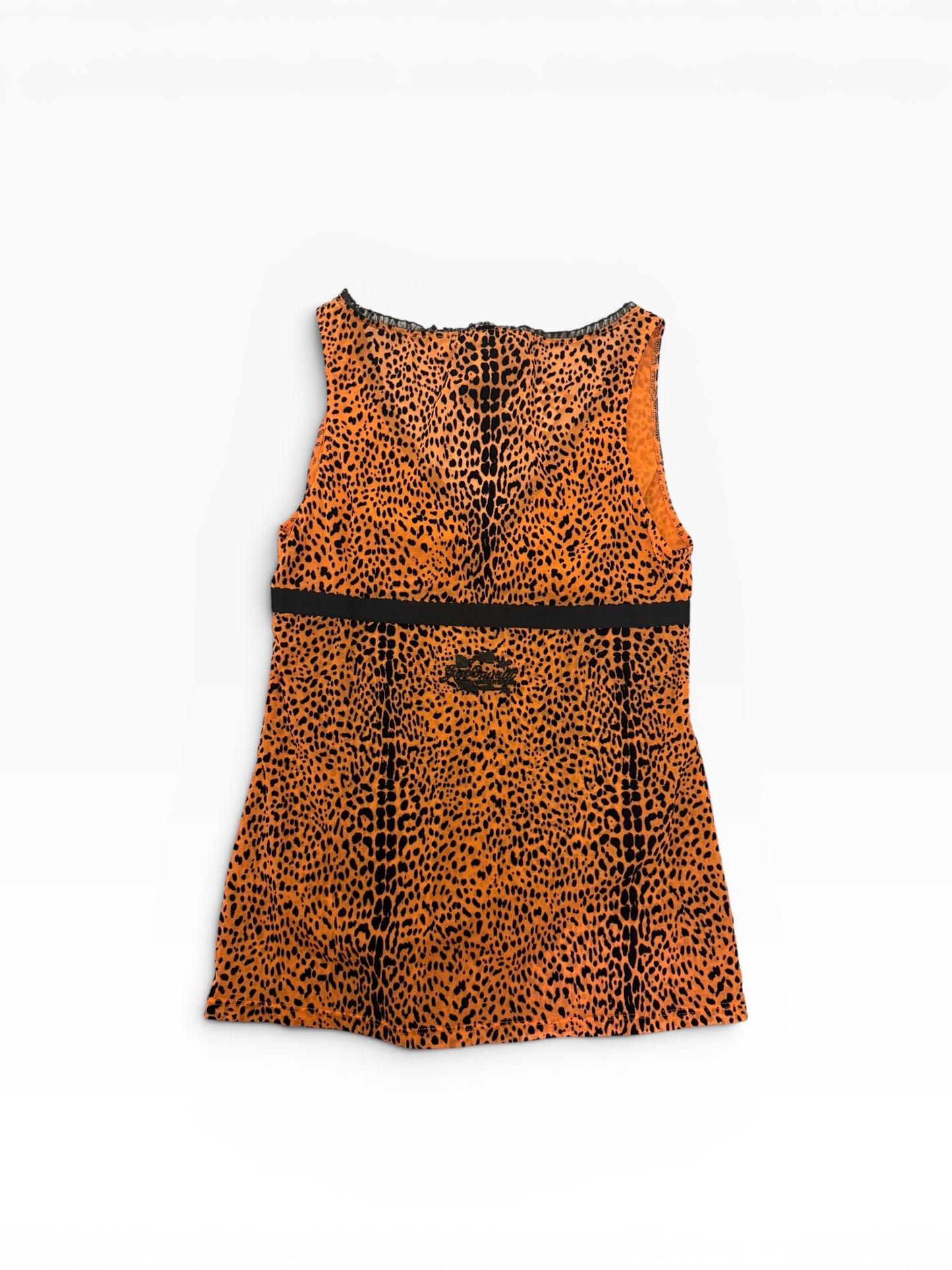 Roberto Cavalli Animal Print Frill Vest Top