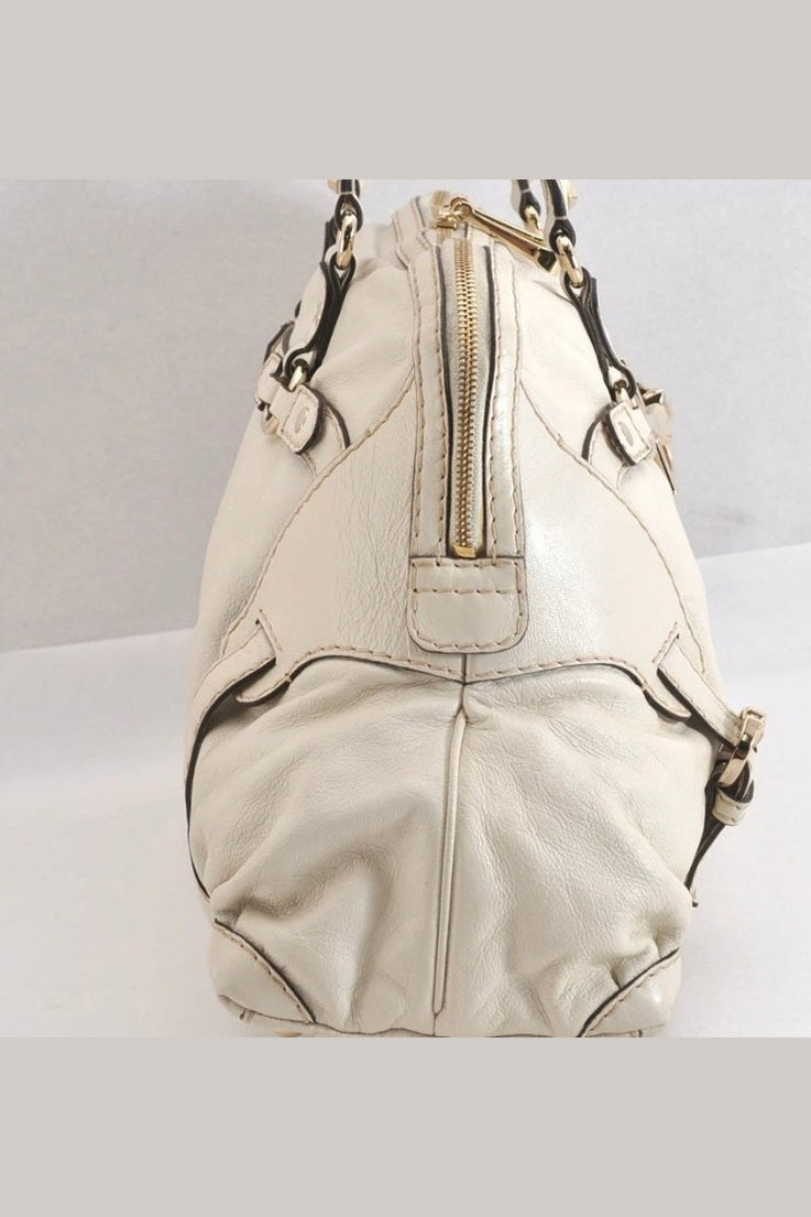 Gucci Horsebit Leather White Shoulder Bag