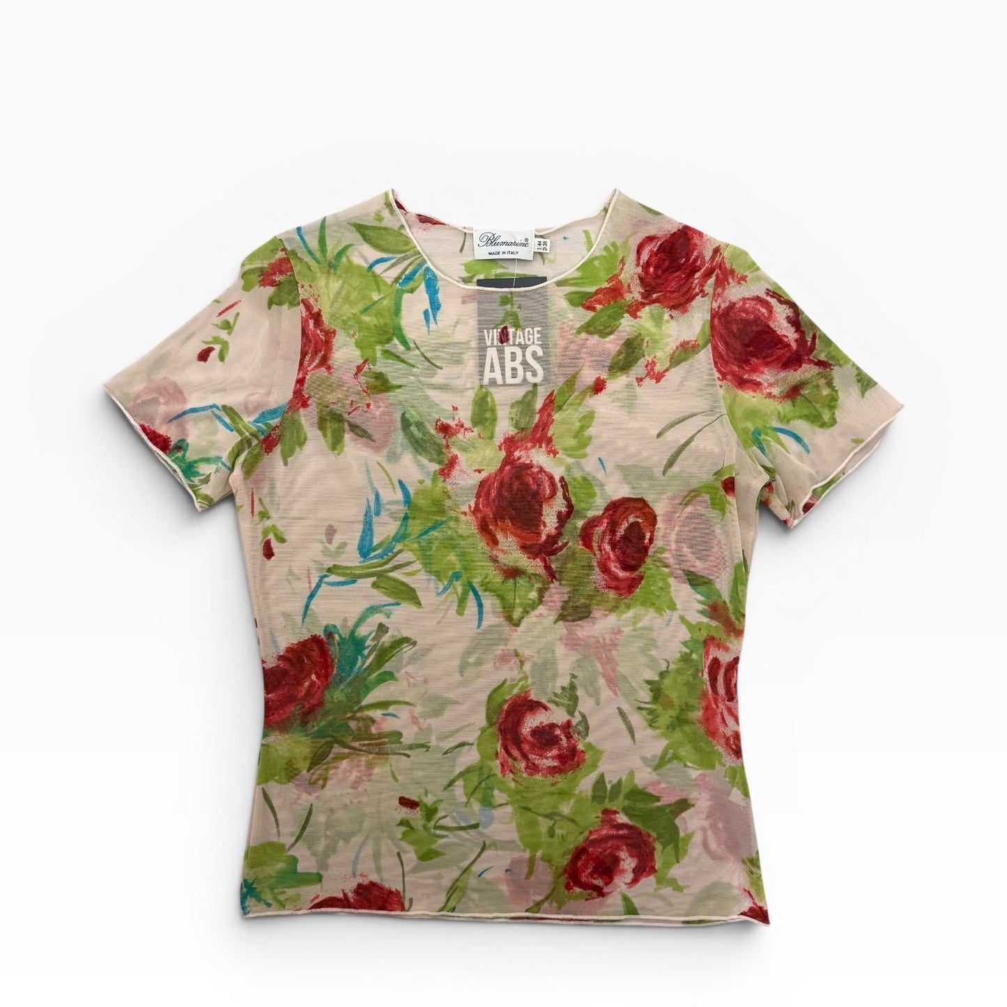 Blumarine Mesh Floral Top