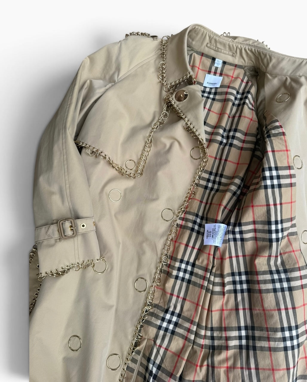 Burberry Chain-Embellished Trench Coat SS19