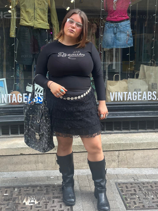 Y2K Beauty Embellished Long Sleeve Top