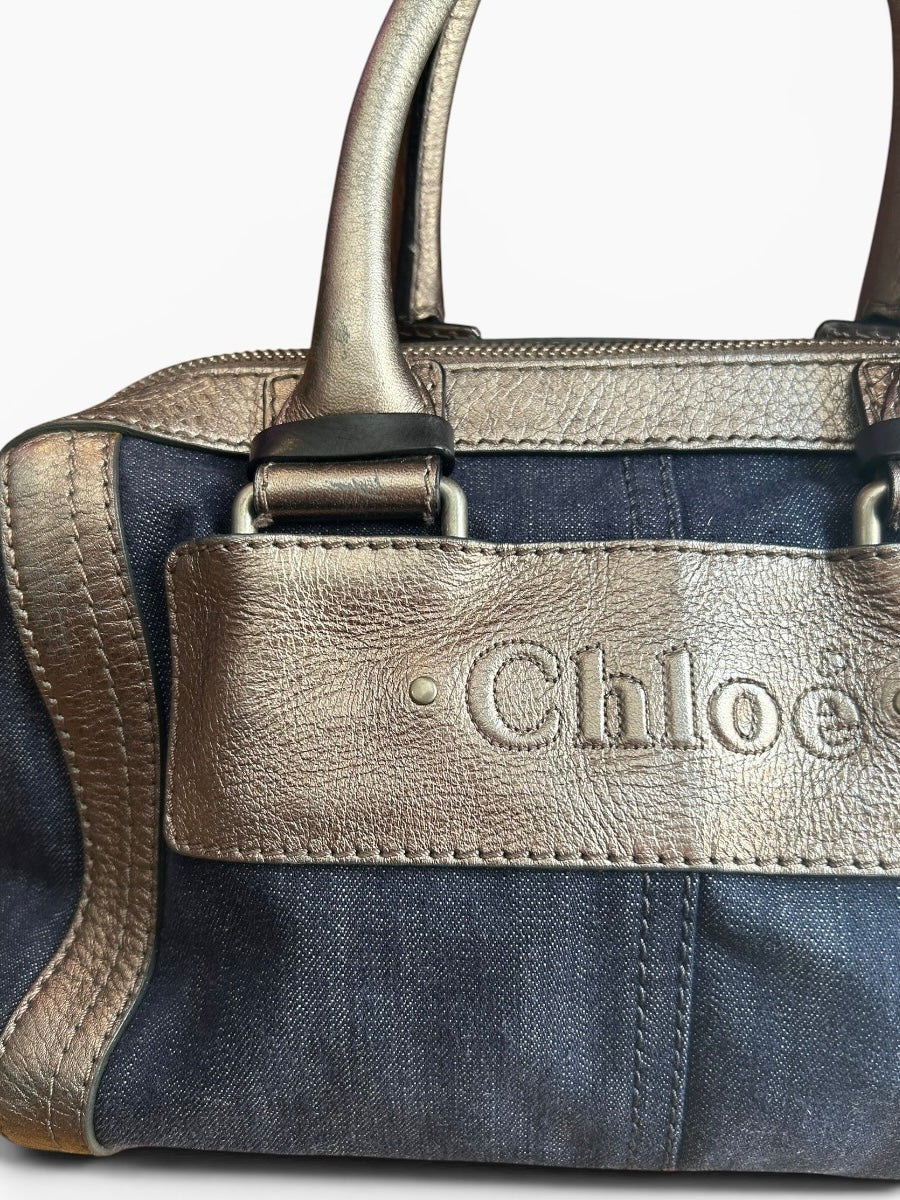 Chloe Denim Mini Boston
