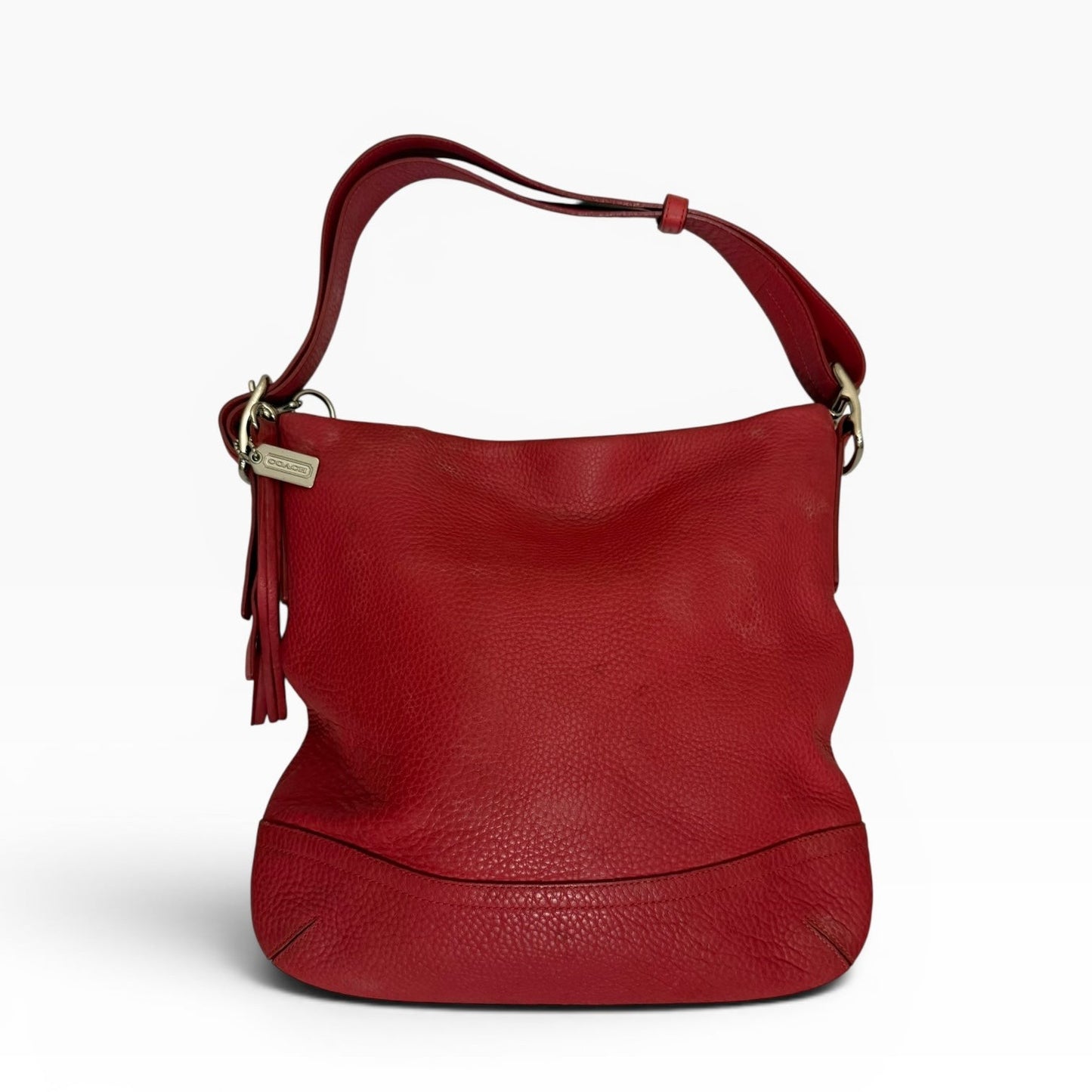 Coach Red Leather Hobo Shoulder Bag