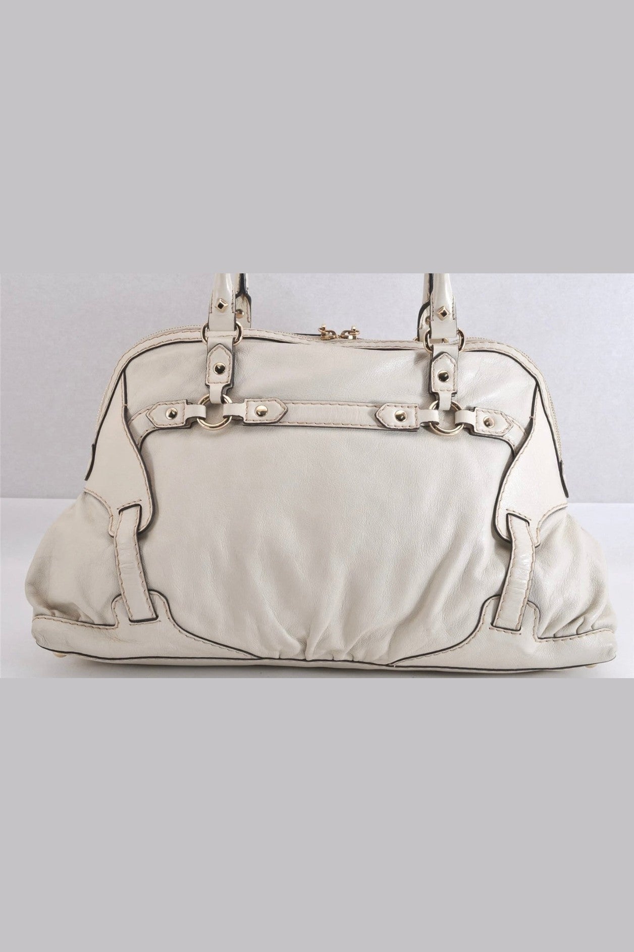 Gucci Horsebit Leather White Shoulder Bag