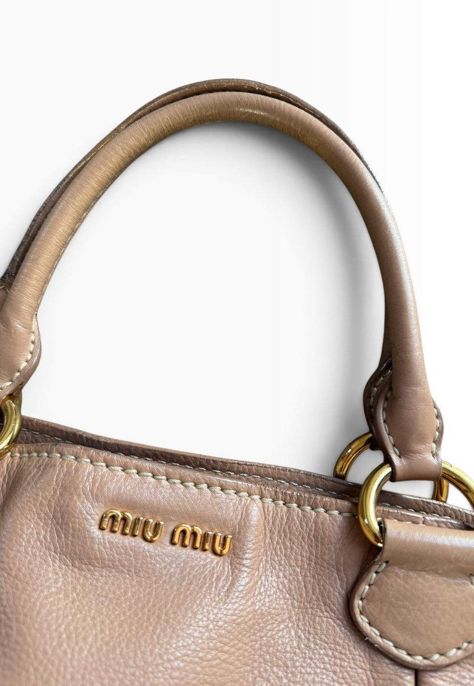 MIU MIU Vitello Lux Bauletto Satchel Bag