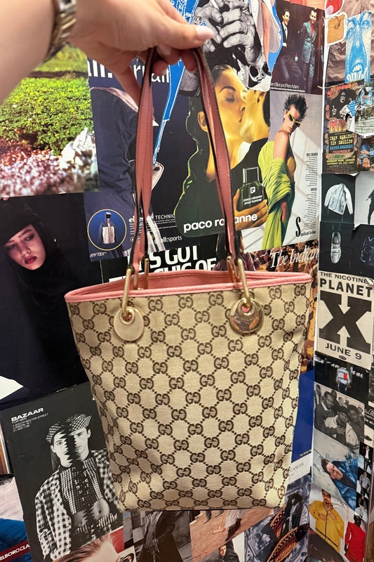 Gucci Eclipse Pink Leather Monogram Shoulder Bag