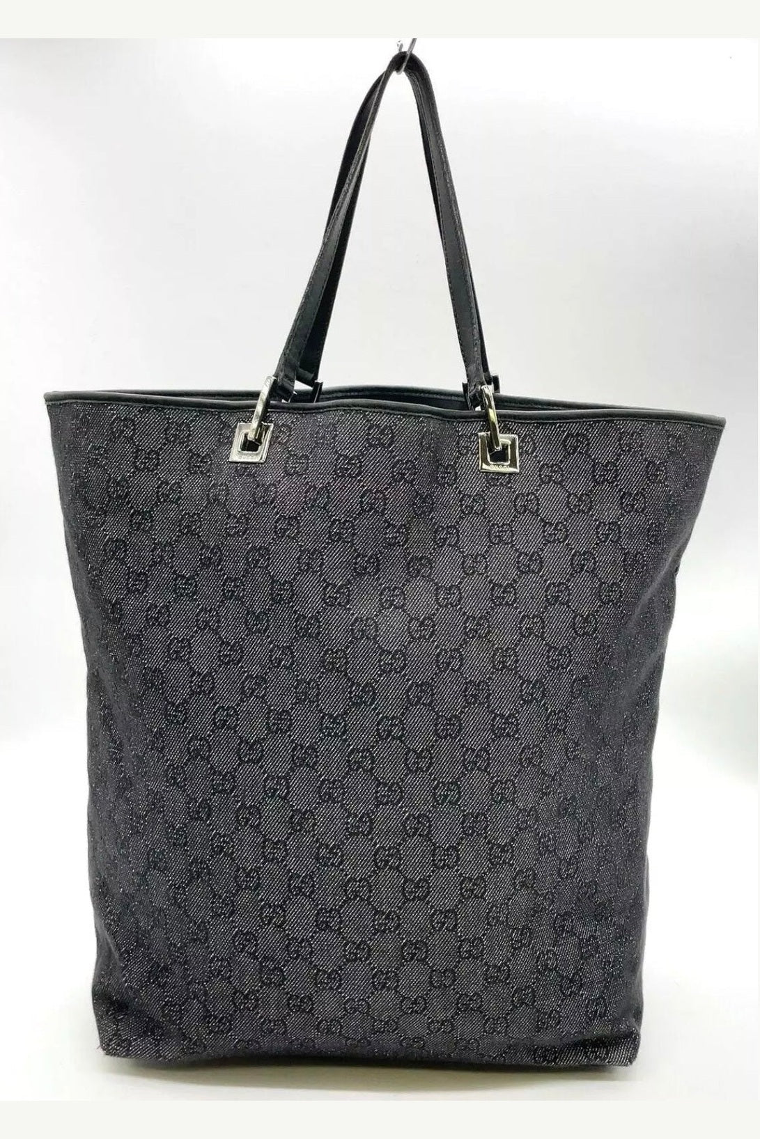 Gucci Leather & Canvas Grey & Black Shoulder Bag