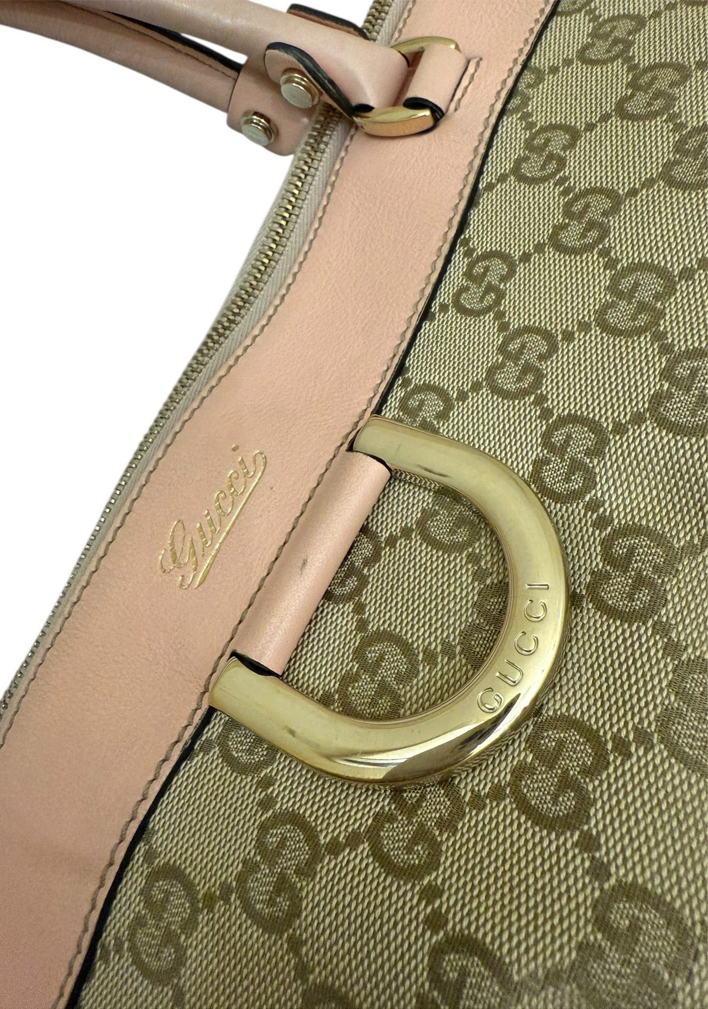 Gucci Abbey Monogram Pink Shoulder Bag