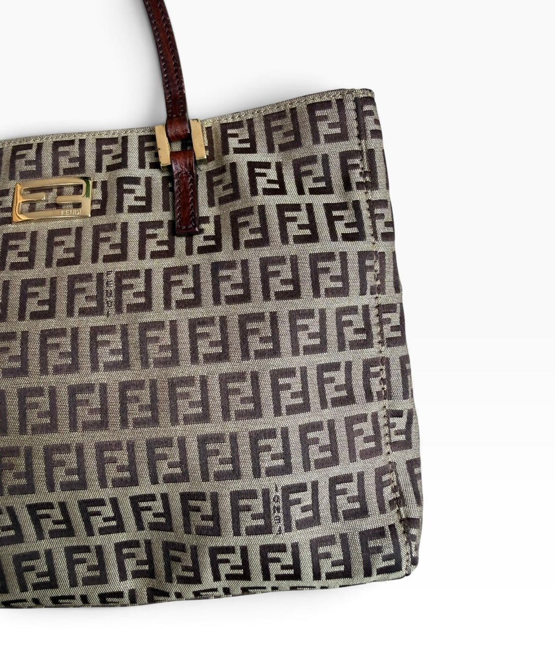 Vintage Fendi Zucchino FF Monogram Small Tote Bag