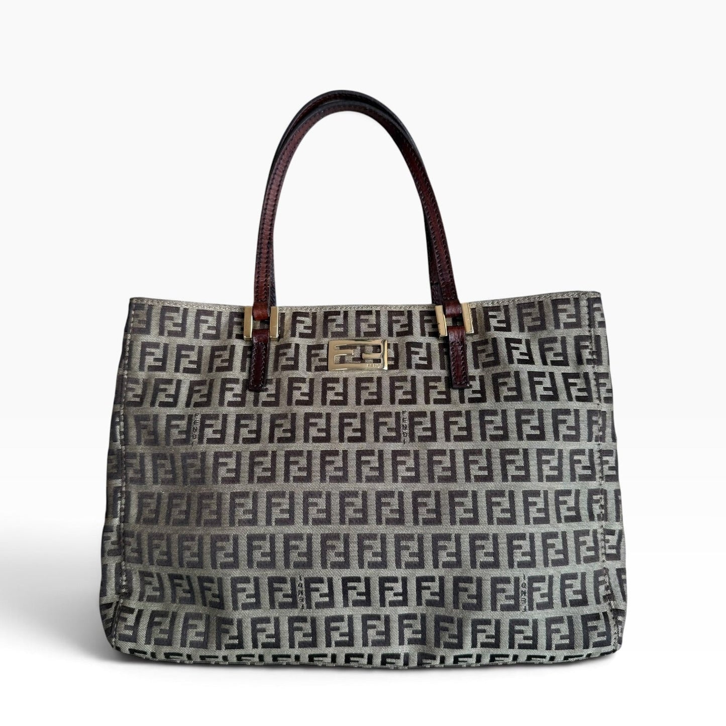 Vintage Fendi Zucchino FF Monogram Small Tote Bag