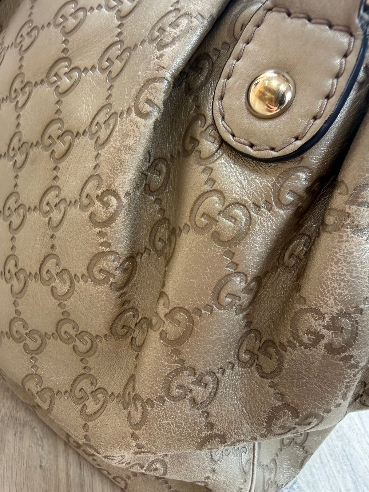 Vintage Gucci Metallic Guccissima Sukey Shoulder Bag