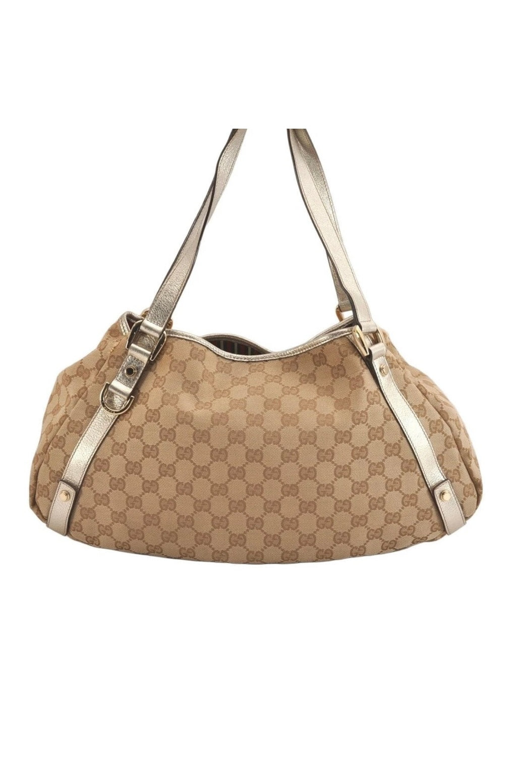 Gucci Abbey Leather & Canvas Shoulder Bag