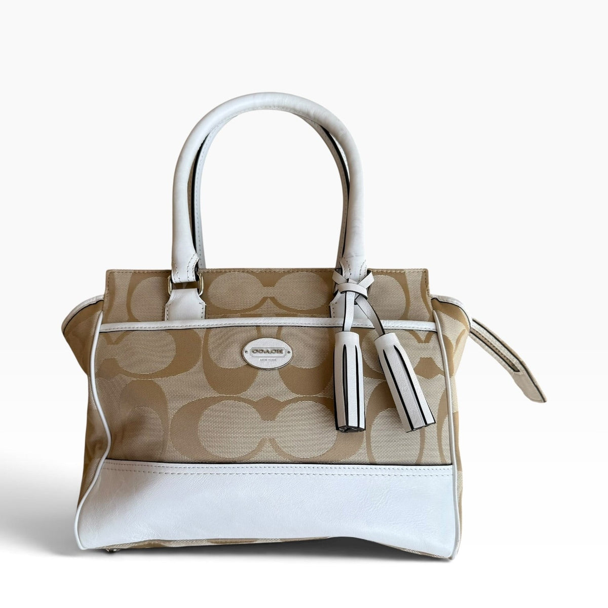 Coach Signature Jacquard Tassel Tote Bag 24204