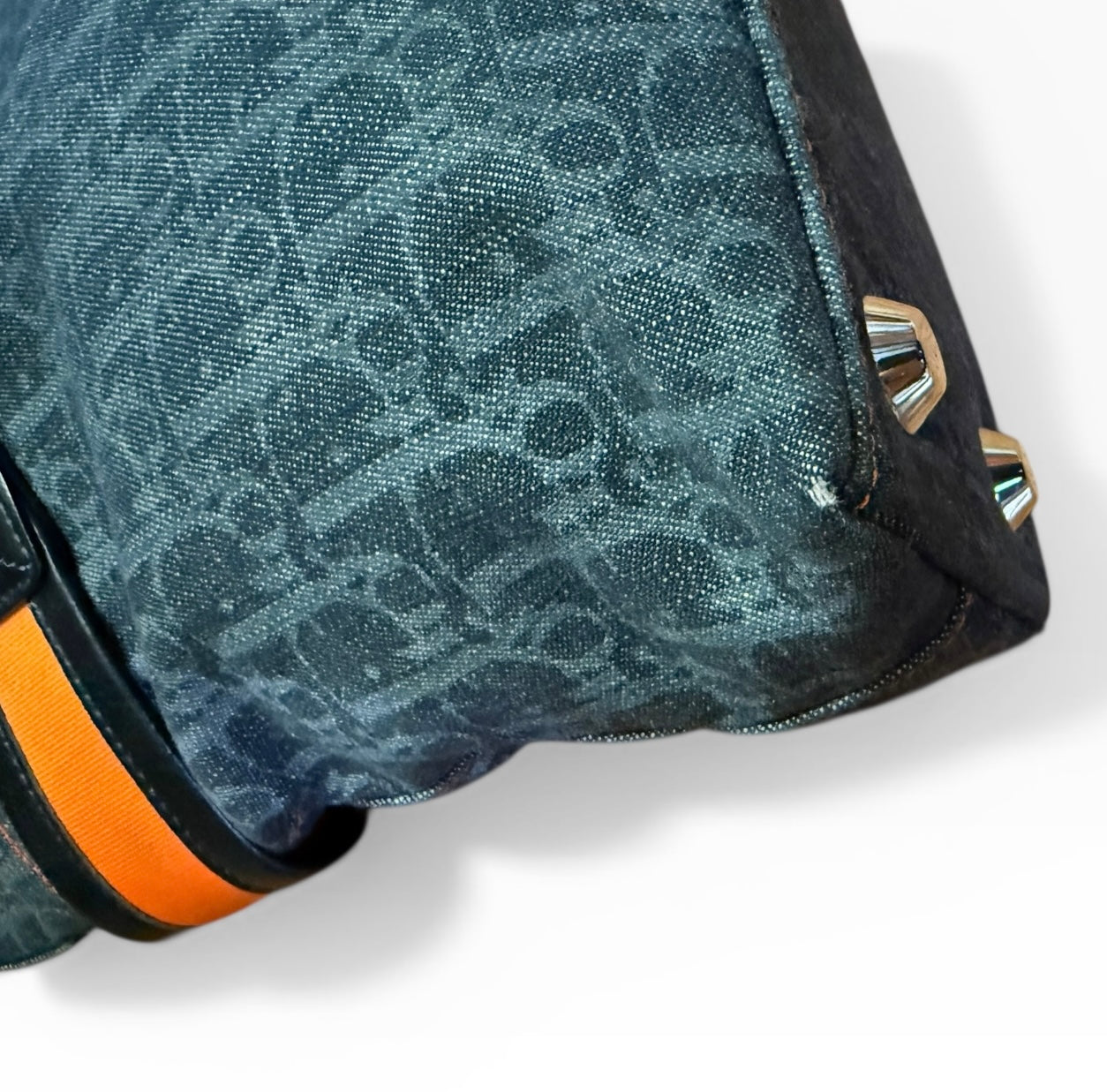 Christian Dior Flight Line Trotter Denim Shoulder Bag