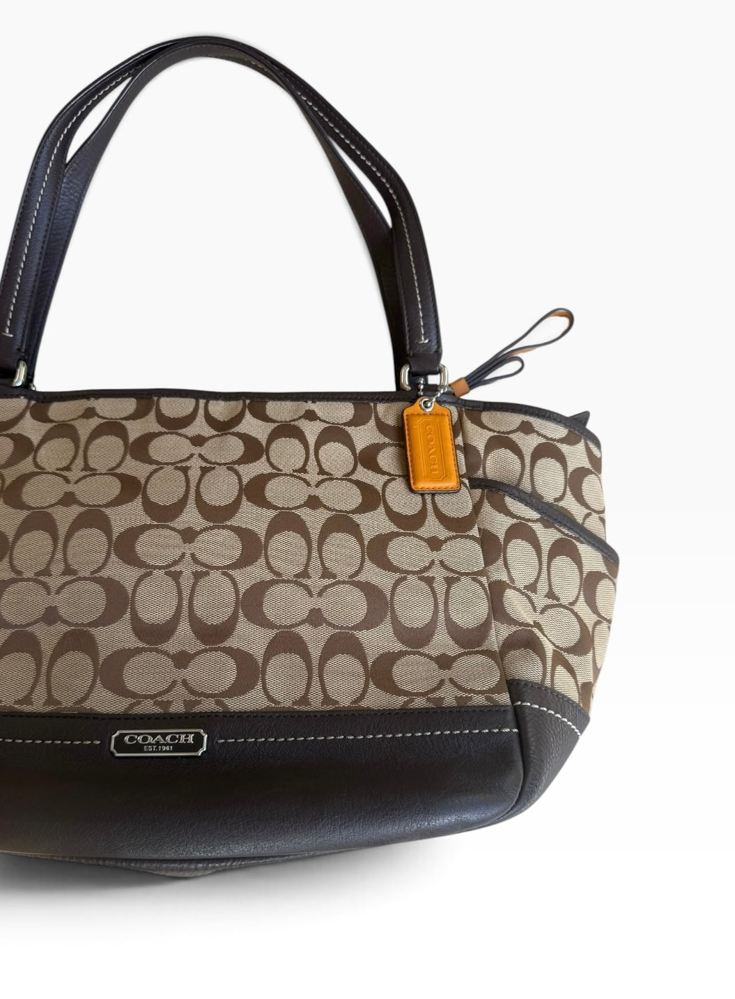 Coach Signature Jacquard Shoulder Tote Bag F23297