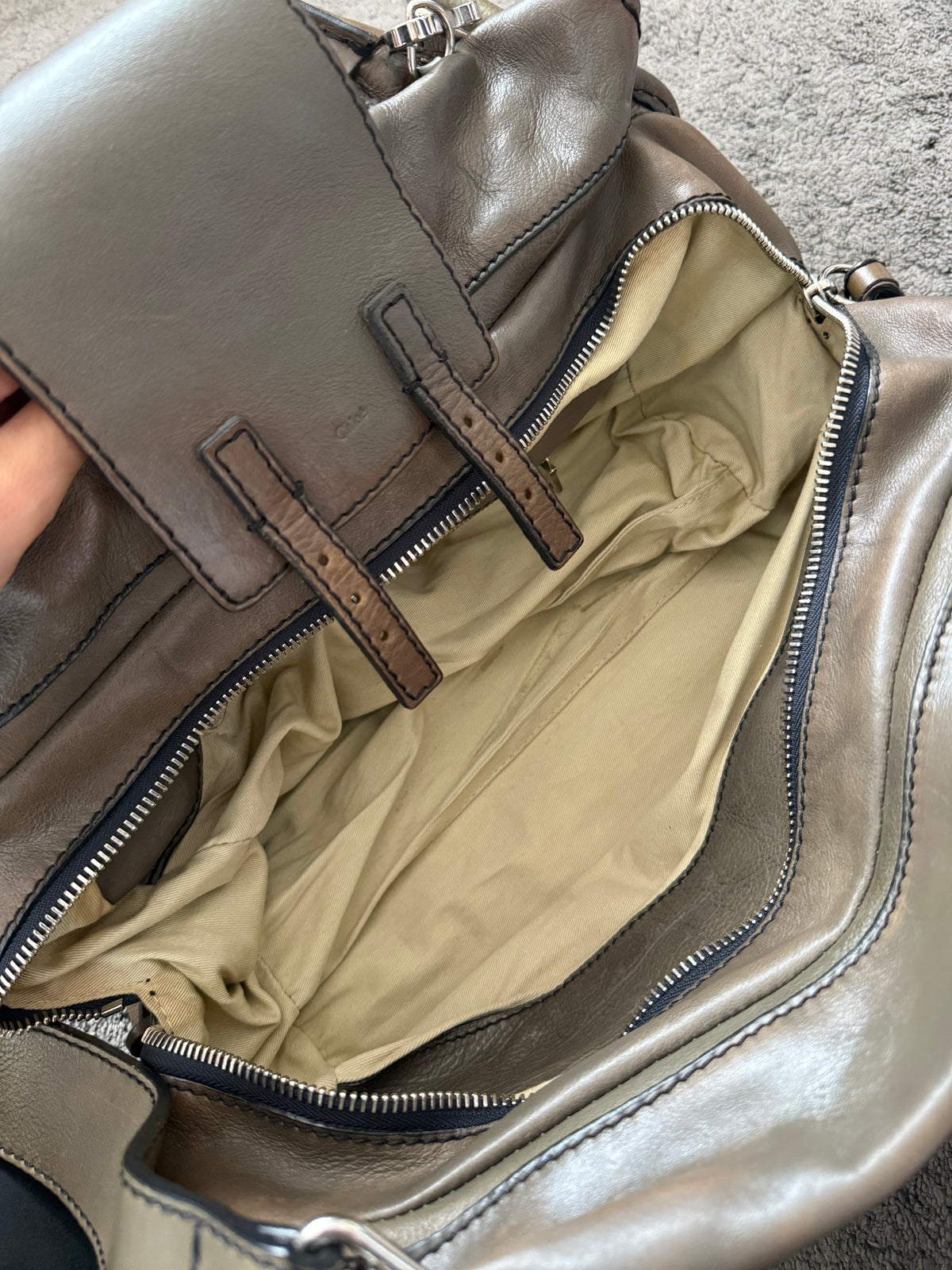 Chloé Edith Leather Satchel Bag – Taupe