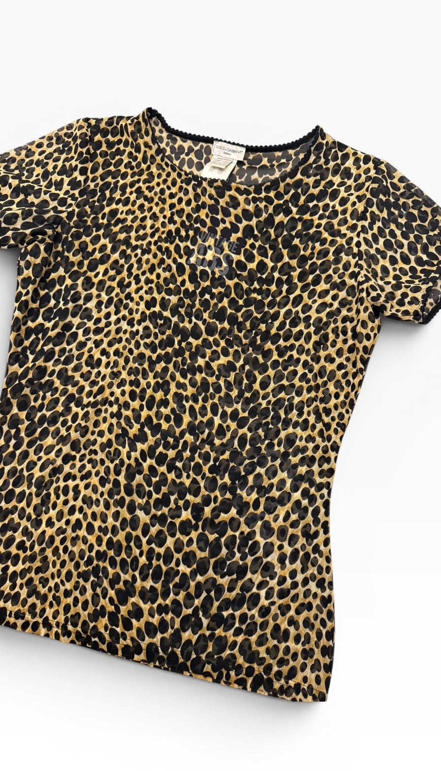 Dolce & Gabbana Cheetah Print Mesh Top