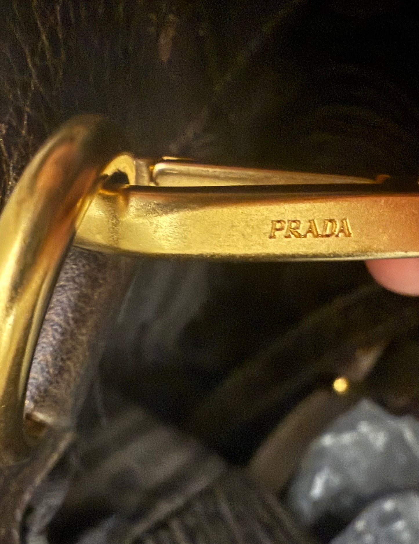 Prada Vitelli Daino Bronze Leather Shoulder Bag