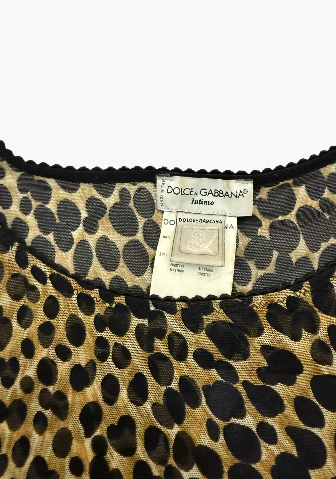 Dolce & Gabbana Cheetah Print Mesh Top