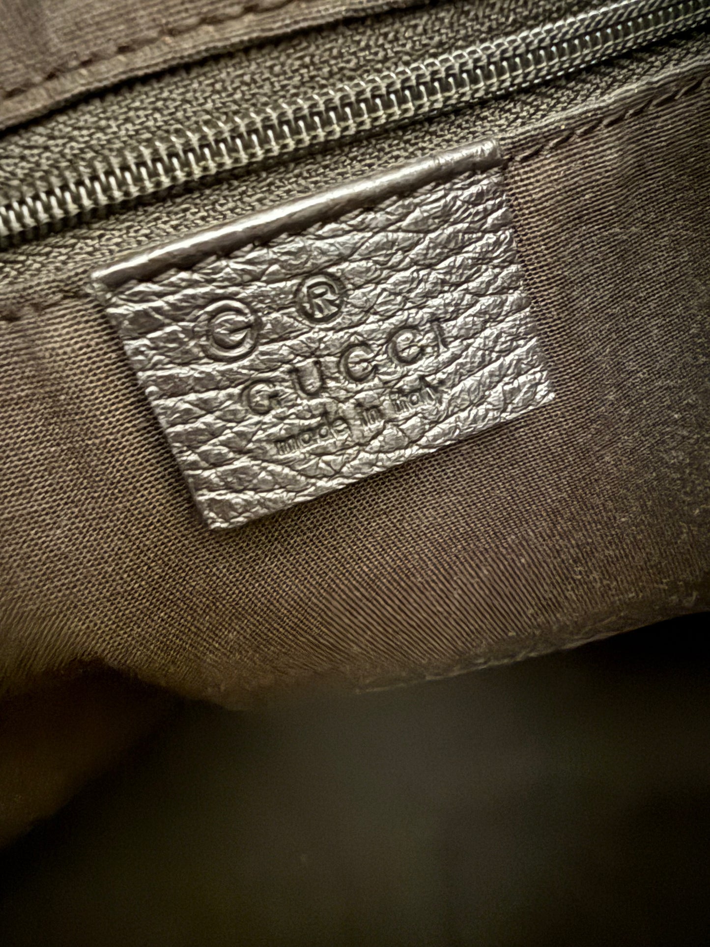 Gucci Monogram Crystal Abbey D Ring Hand Bag