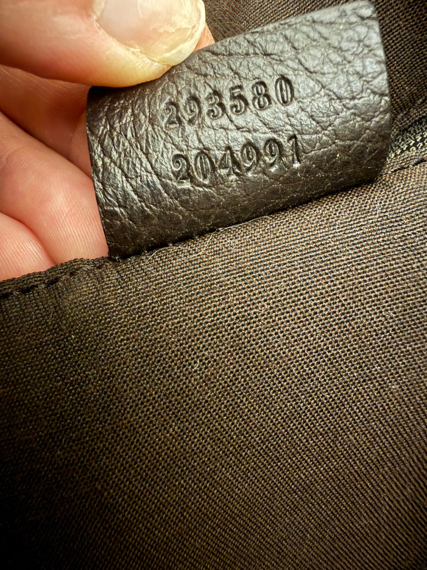 Gucci Monogram Crystal Abbey D Ring Hand Bag