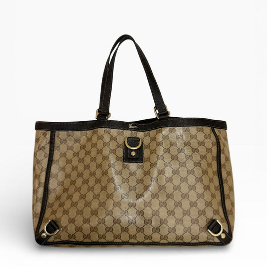 Gucci Monogram Crystal Abbey D Ring Hand Bag
