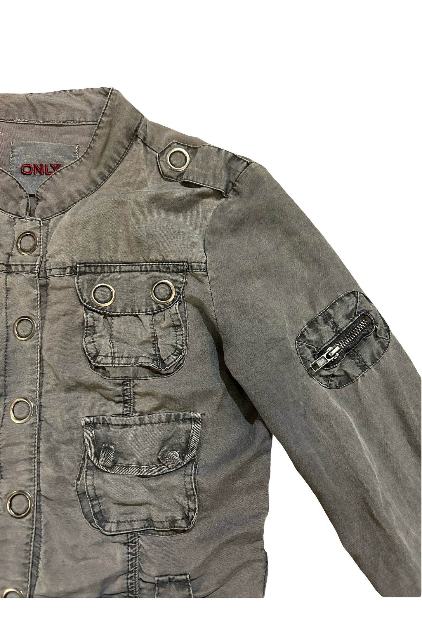 Only Military Washed Grey Jacket