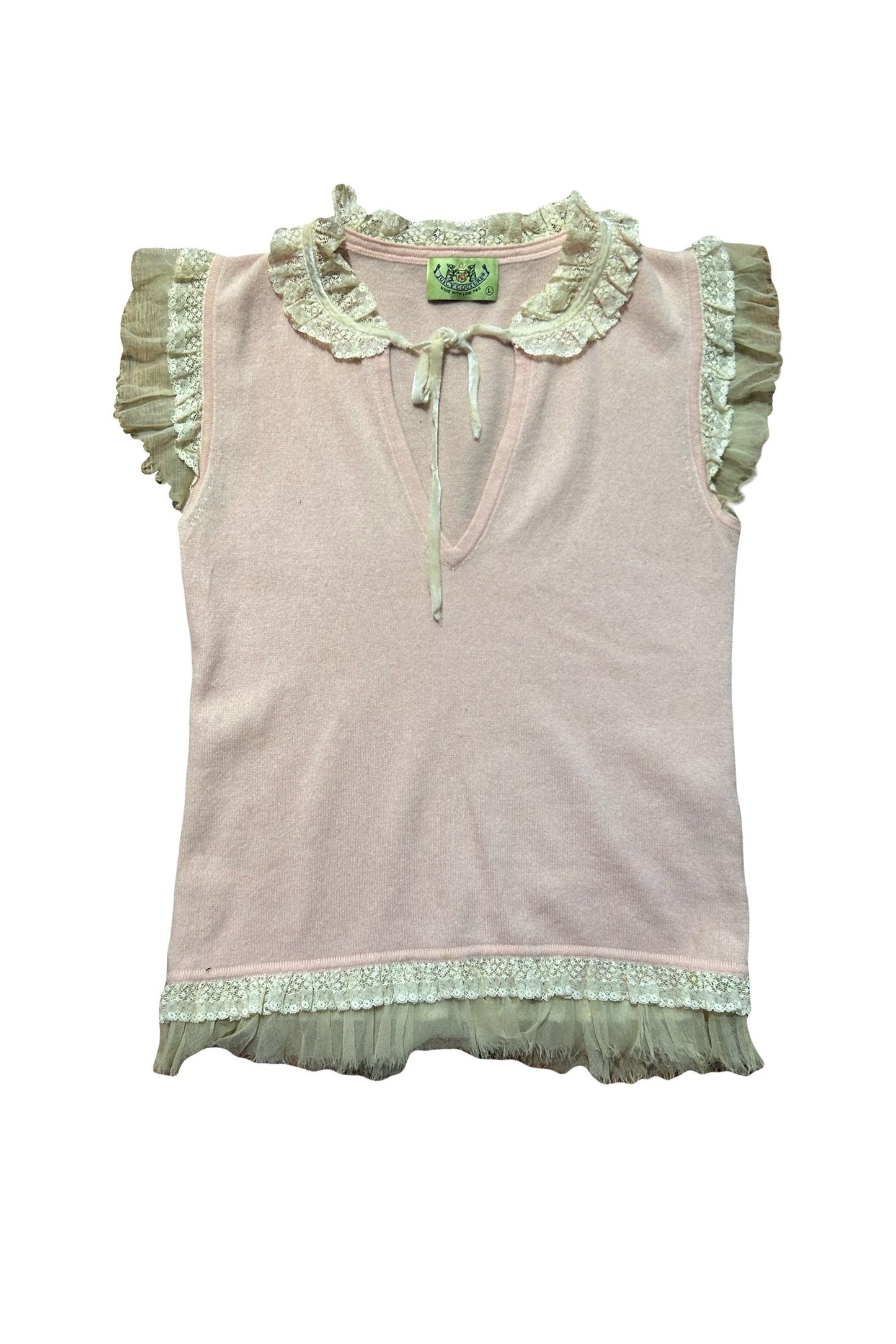 Juicy Couture Cashmere Lace Trim Knit