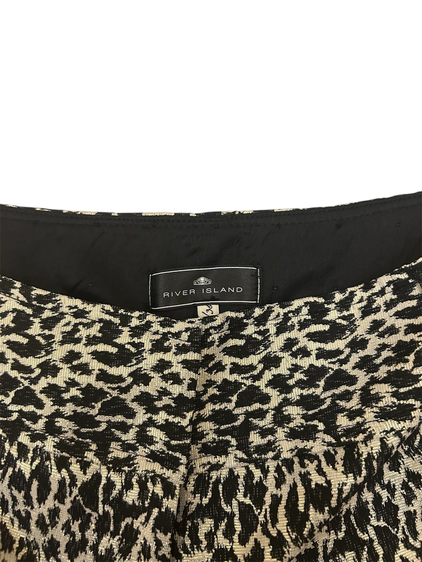 River Island Y2K Leopard Print Metallic Shorts