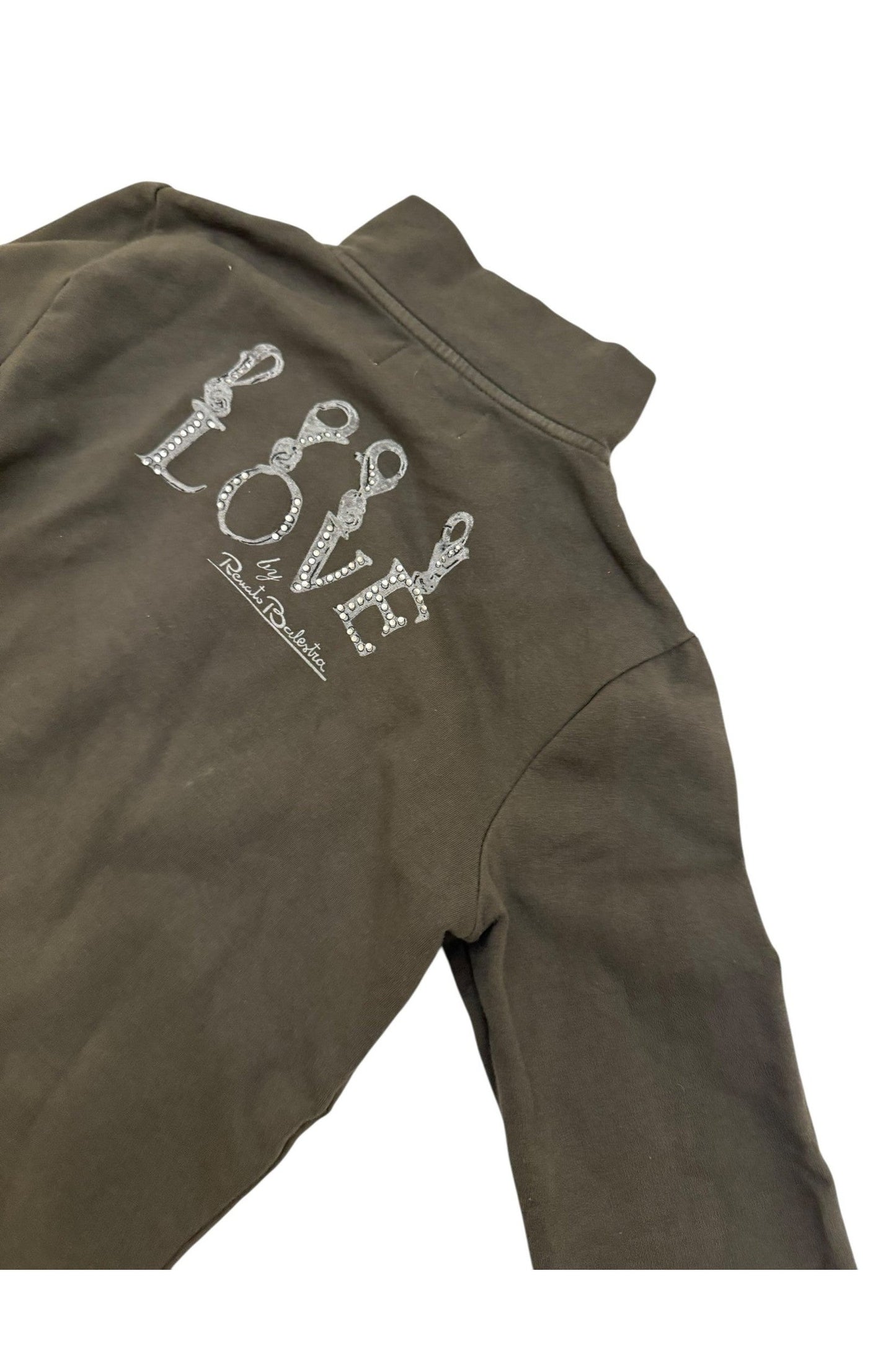 Renato Balestra Zip Up Ruched Khaki Washed Jacket