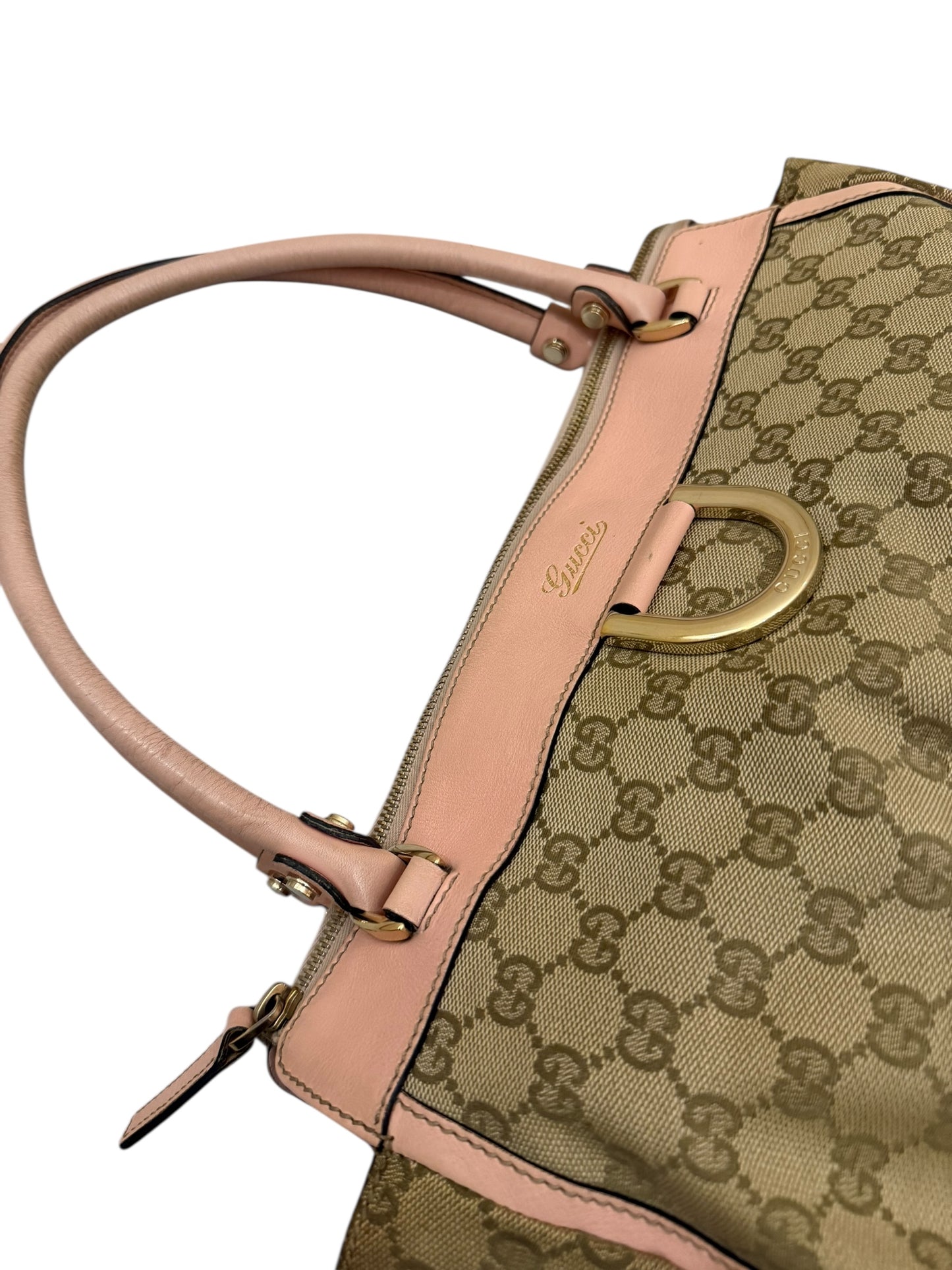 Gucci Abbey Monogram Pink Shoulder Bag