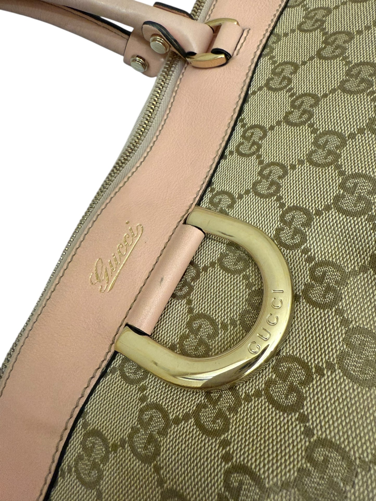 Gucci Abbey Monogram Pink Shoulder Bag
