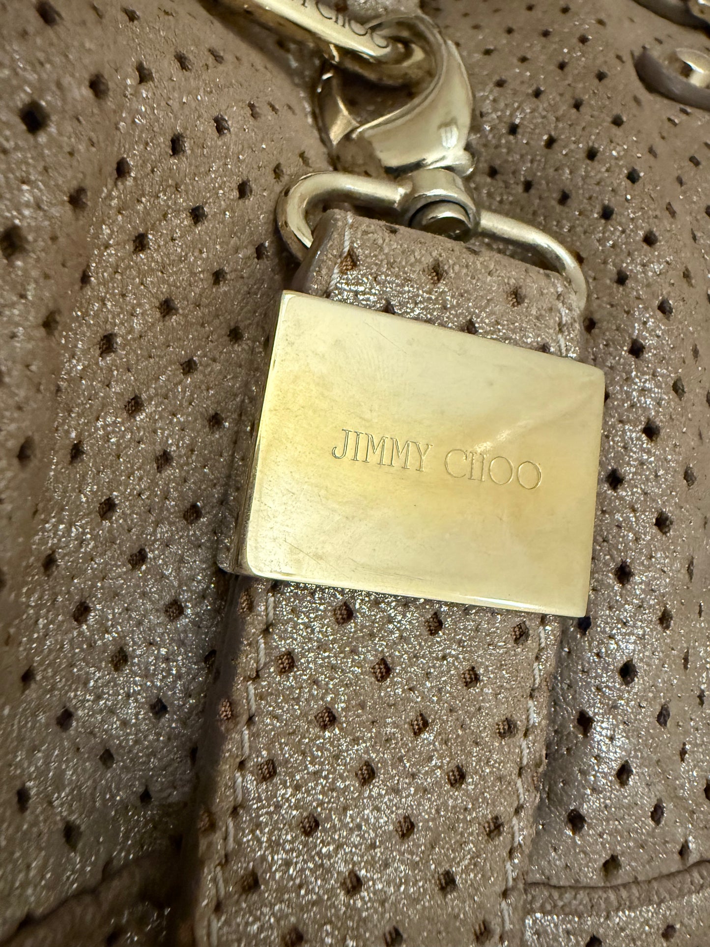 Jimmy Choo Gold Buckle Shoulder Bag