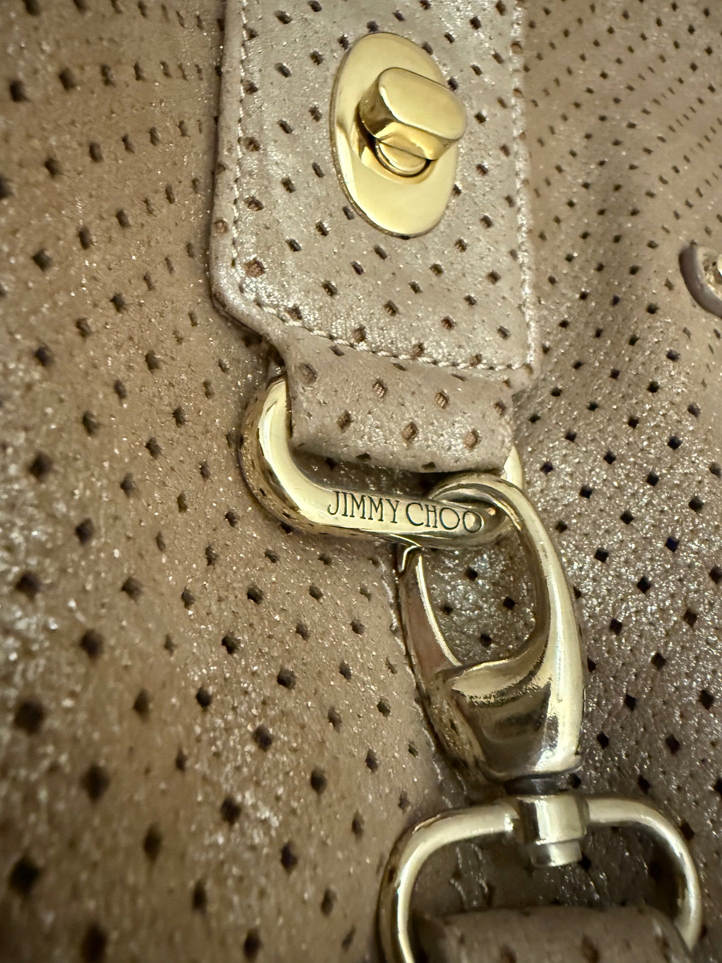 Jimmy Choo Gold Buckle Shoulder Bag