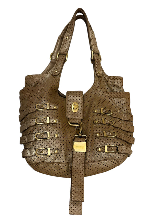 Jimmy Choo Gold Buckle Shoulder Bag