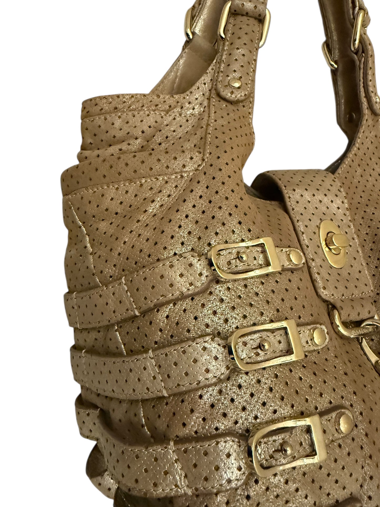 Jimmy Choo Gold Buckle Shoulder Bag