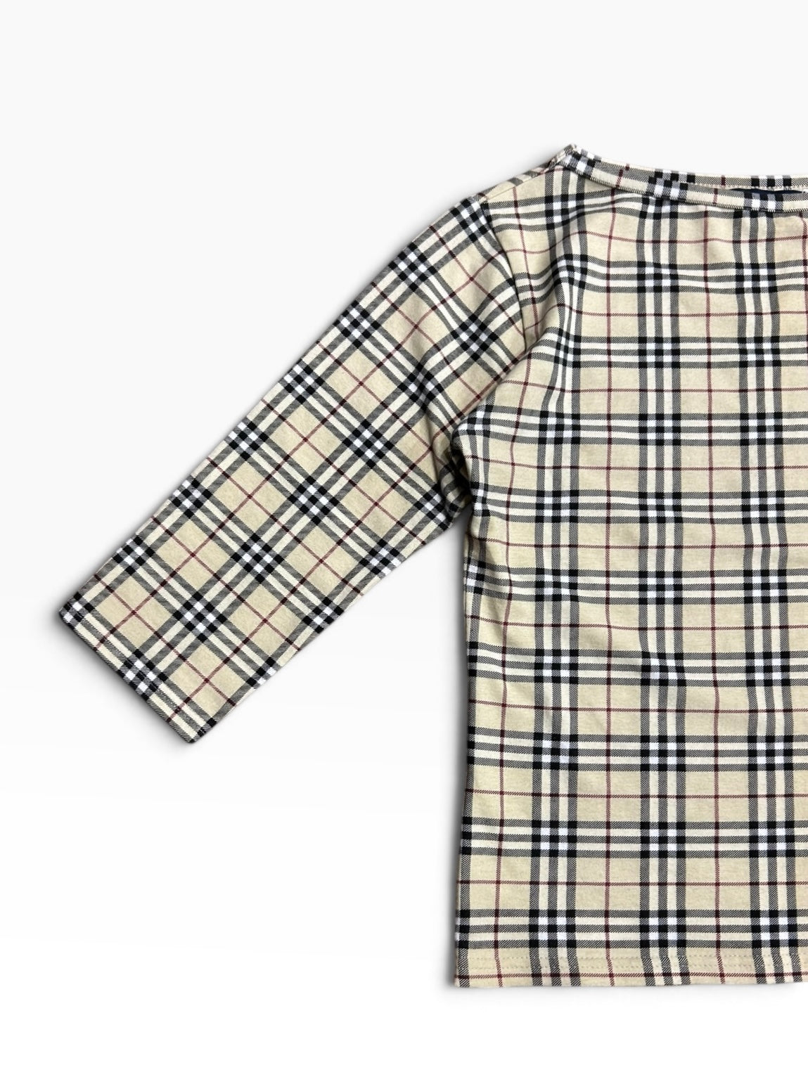 Burberry Nova Check 3/4 Sleeve Top